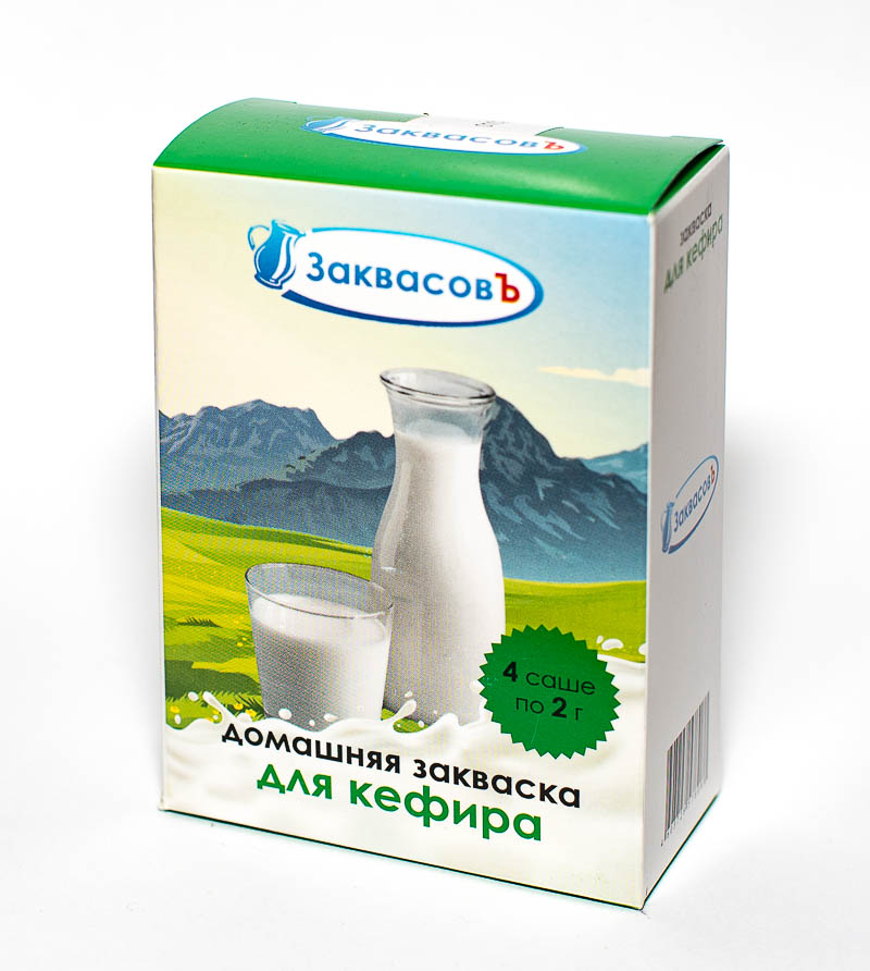 ЗаквасовЪ «Кефир»,
упаковка 4 саше по 2 гр.
+1 саше в подарок!
