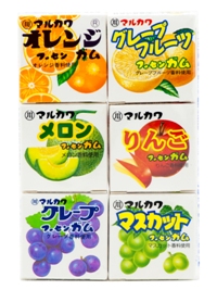 ЖЕВАТЕЛЬНАЯ РЕЗИНКА «MARUKAWA» 32,4 г
Ассорти из 6 фруктовых вкусов, мiniблок из 6 уп.