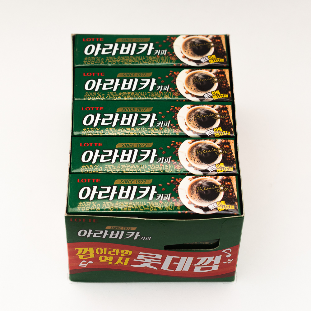 Жевательная резинка «LOTTE» со вкусом КОФЕ
блок 15 уп. по 9 пластин